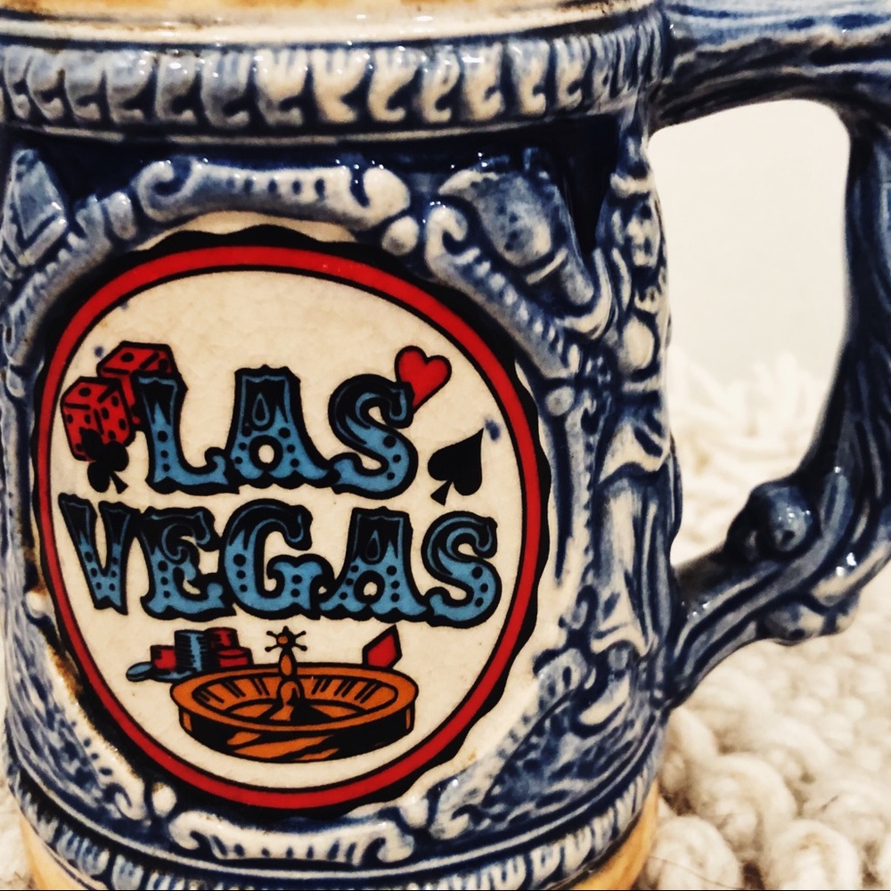 {VEGAS} German style stein : Vintage beer mug : 🎲